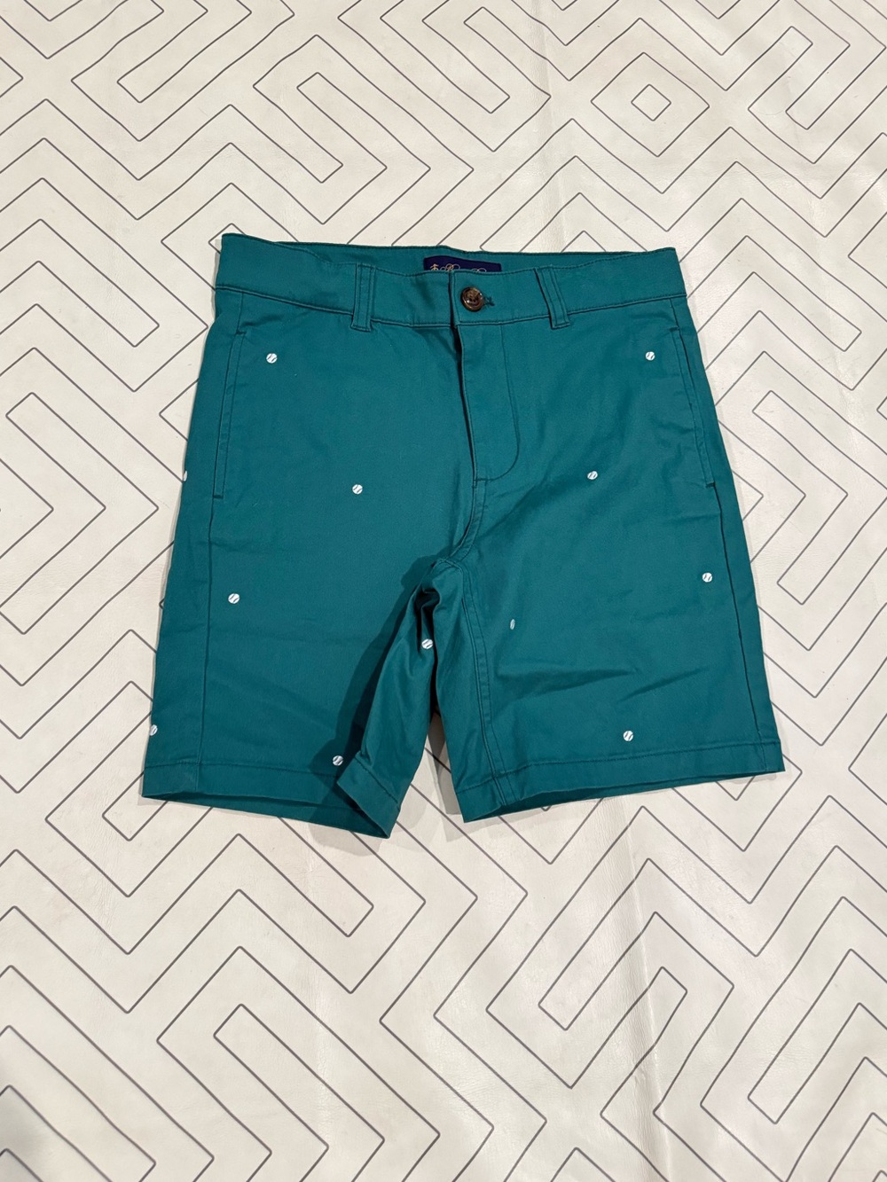 Brooks Brothers Teal Embroidered Tennis Ball Shorts